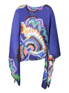 Rianna + Nina Ava Zoi Blue Multicolor Blouse In Blue