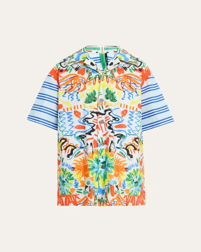 Rianna + Nina Tropical-print Cotton Shirt In Multi