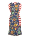 Rianna + Nina Woman Midi Dress Blue Size M Cotton, Viscose
