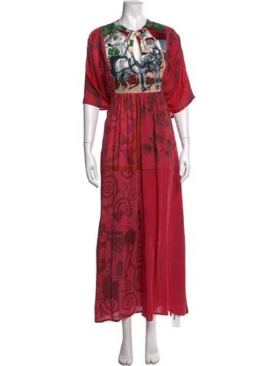 Pre-owned Rianna + Nina Wool Long Dress In Red