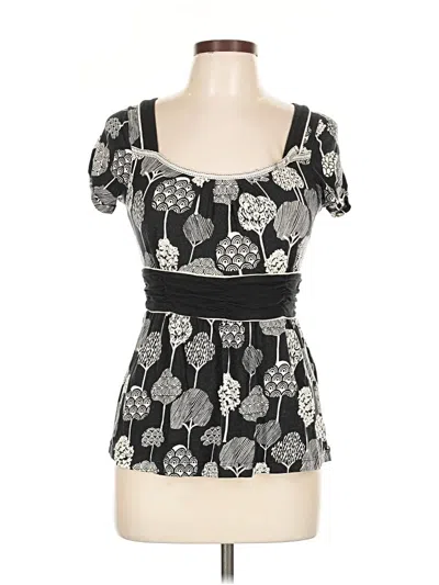 Pre-owned Ric Rac Short Sleeve Top Black Sweetheart Neckline Tops