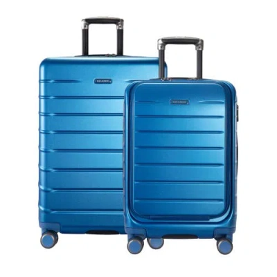 Ricardo Beverly Hills Santa Rosa Hardside Expandable 2 Piece Set 20" Front Access Carry On & 24" Che In Brilliant Blue