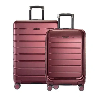 Ricardo Beverly Hills Santa Rosa Hardside Expandable 2 Piece Set 20" Front Access Carry On & 24" Che In Merlot