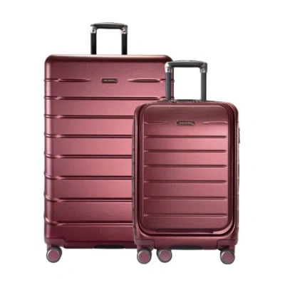 Ricardo Beverly Hills Santa Rosa Hardside Expandable 2 Piece Set 20" Front Access Carry On & 28" Che In Merlot