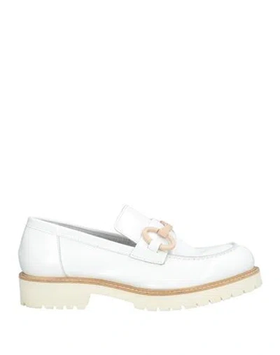 Riccardo P Woman Loafers White Size 8 Leather