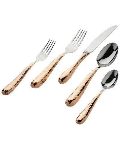 Ricci Argentieri Anatolia 18/10 Stainless Steel 5pc Flatware Set, Service For 1 In Gold