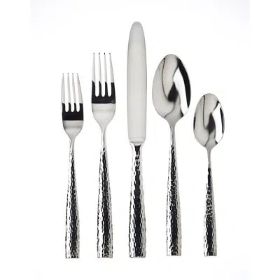 Ricci Argentieri Anvil 5 Piece 18/10 Stainless Steel Flatware Set, Service For 1