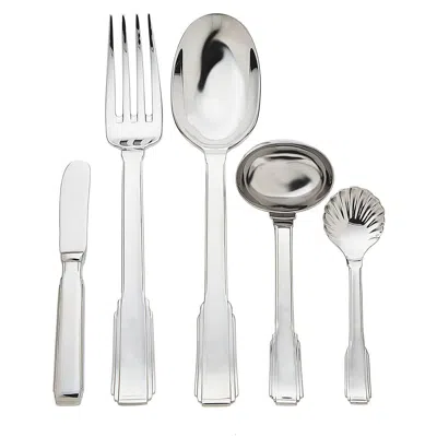 Ricci Argentieri Art Deco 5-piece Hostess Set In Silver