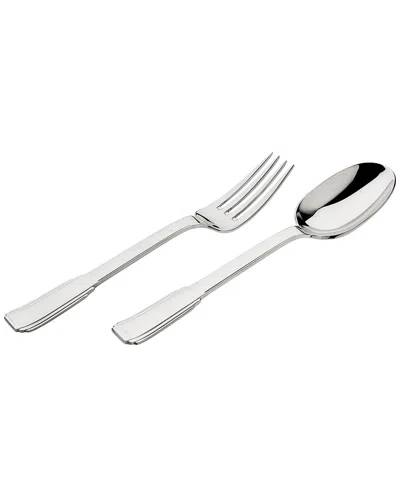 Ricci Argentieri Artdeco 18/10 Stainless Steel Salad Serving Set In Gray