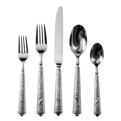 Ricci Argentieri Birds Of Paradise 20 Piece 18/10 Stainless Steel Flatware Set, Service For 4 In Silver