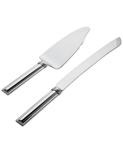 Ricci Argentieri Capri 18/10 Stainless Steel 2pc Cake Knife & Server Set In Gray