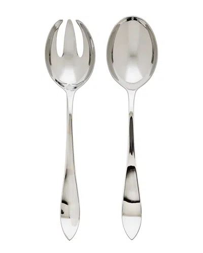 Ricci Argentieri Contorno 18/10 Stainless Steel Salad Serving Set In Gray