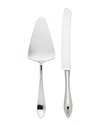 RICCI ARGENTIERI RICCI ARGENTIERI CONTORNO 18/10 STAINLESS STEEL SATIN 2PC CAKE KNIFE & SERVER SET