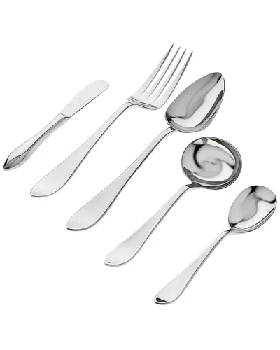 Ricci Argentieri Contorno 18/10 Stainless Steel Satin 5pc Hostess Set In Gray