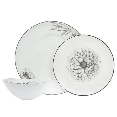 Ricci Argentieri Dahlia 3 Piece Place Setting, Service For 1 In Black;white