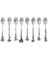 RICCI ARGENTIERI RICCI ARGENTIERI EPNS SILVER PLATED FLORAL COFFEE SPOON. SET OF 8