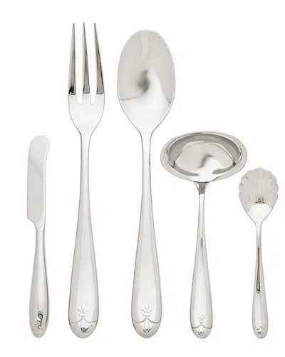 Ricci Argentieri Fiordalisi 18/10 Stainless Steel Satin 5pc Hostess Set In Gray