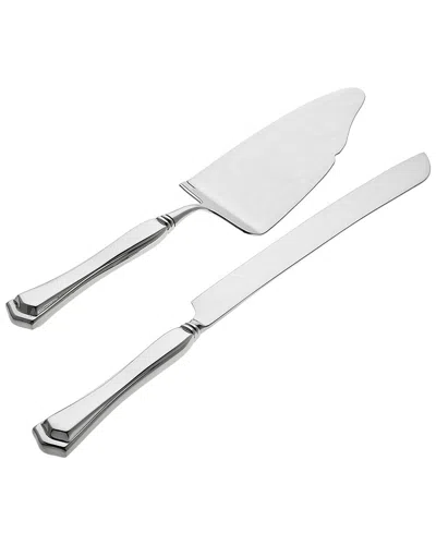 Ricci Argentieri Francesca 18/10 Stainless Steel 2pc Cake Knife & Server Set In Gray