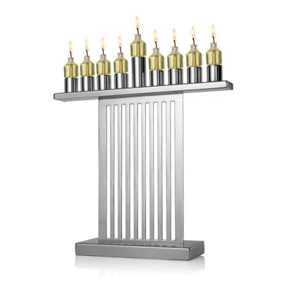 Ricci Argentieri Frank Lloyd Wright Stainless Steel Beth Sholom Menorah In Silver