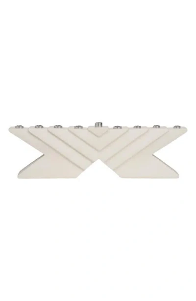 Ricci Argentieri Geometric Stainless Steel Menorah In Silver