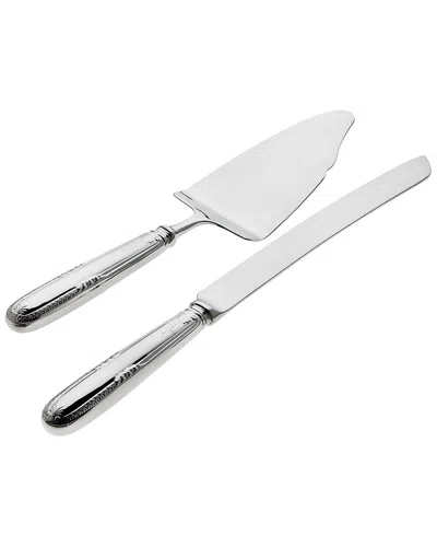 Ricci Argentieri Impero 18/10 Stainless Steel 2pc Cake Knife & Server Set In Gray