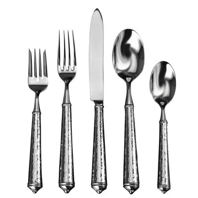 Ricci Argentieri Leopardo 20 Piece 18/10 Stainless Steel Flatware Set, Service For 4 In Silver