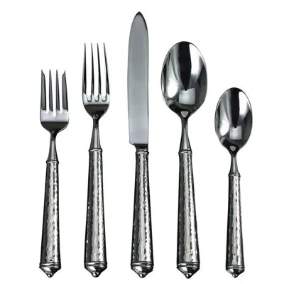 Ricci Argentieri Leopardo 5 Piece 18/10 Stainless Steel Flatware Set, Service For 1