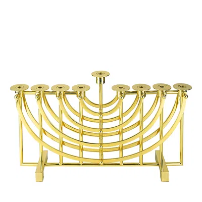 Ricci Argentieri Polished Brass Menorah In Yellow