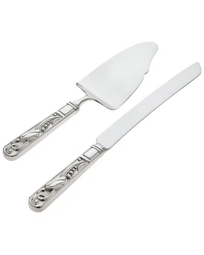 Ricci Argentieri Primavera 18/10 Stainless Steel 2pc Cake Knife & Server Set In Gray