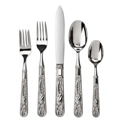 Ricci Argentieri Primavera 5 Piece 18/10 Stainless Steel Flatware Set, Service For 1