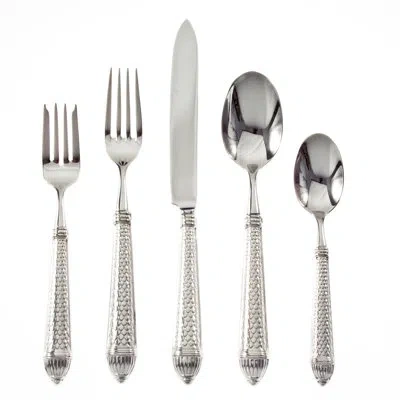 Ricci Argentieri Raffaello Rafaello 5 Piece 18/10 Stainless Steel Flatware Set, Service For 1 In Silver