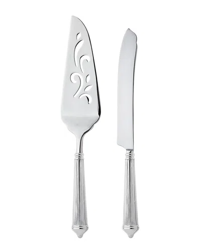 Ricci Argentieri Rialto 18/10 Stainless Steel 2pc Cake Knife & Server Set In Gray