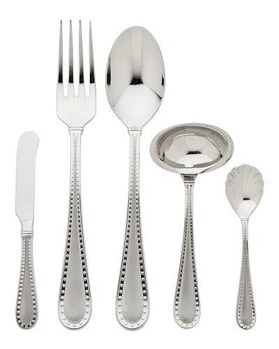 Ricci Argentieri Rivets 18/10 Stainless Steel Satin 5pc Hostess Set In Gray