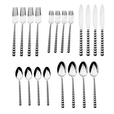Ricci Argentieri Rondure Stainless Steel Flatware Set - Service For 4 In Silver