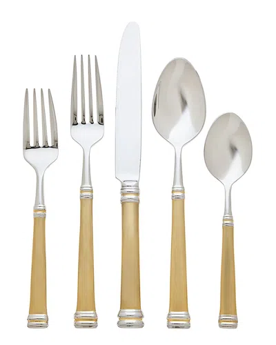 Ricci Argentieri Royal Bramasole 18/10 Stainless Steel Gold Plated 5pc Flatware Set, Service For 1 In Gray