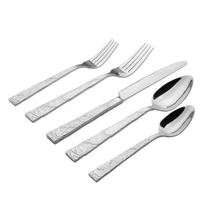 Ricci Argentieri Shale Mirrored 18/10 Stainless Steel 20 Piece Flatware Set, Service For 4 In Silver