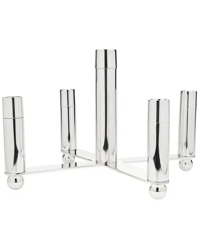 Ricci Argentieri Stainless Tapered Candelabra In Multi