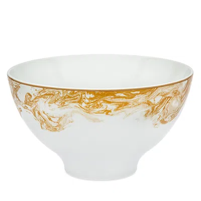 RICCI ARGENTIERI STELLA GOLD DINNERWARE SERVING BOWL