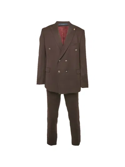 Pre-owned Ricci Di Napoli Double-breasted Slim-fit Suit In Red