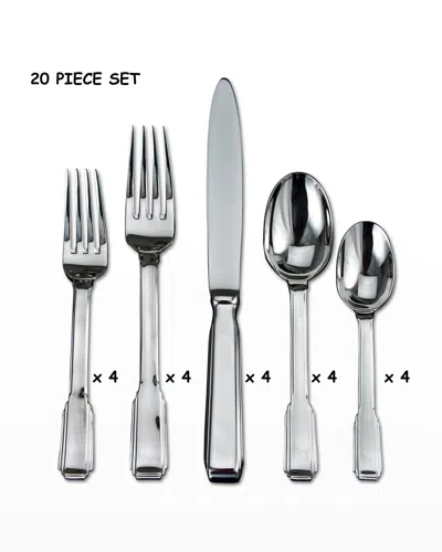 Ricci Silversmith 20-piece Art Deco Flatware Set In Silver