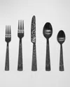Ricci Silversmith 20-piece Parisian Garden Flatware Set In Black
