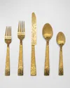 Ricci Silversmith 20-piece Parisian Garden Flatware Set In Gold