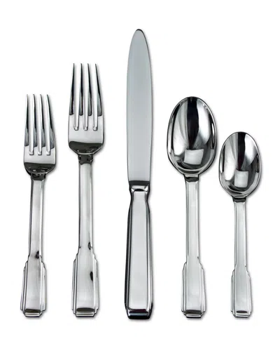 Ricci Silversmith 5-piece Art Deco Flatware Set In Silver