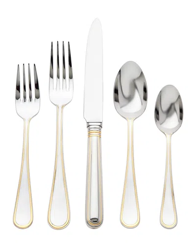 Ricci Silversmith 5-piece Ascot Gold Flatware Set In Silver