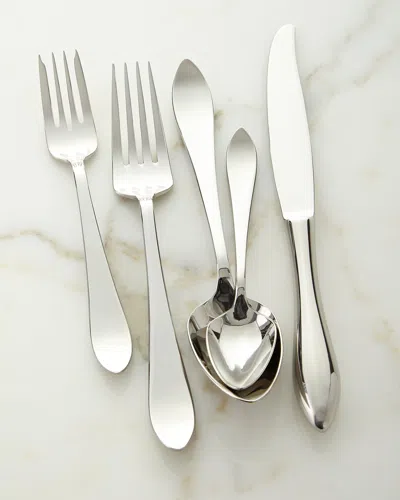 Ricci Silversmith 5-piece Contorno Flatware Set In Silver