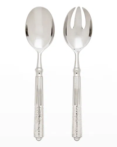 Ricci Silversmith Amalfi Salad Serving Set In Silver