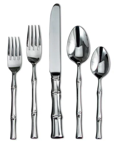Ricci Silversmith Bamboo 5-piece Place Setting In Silver