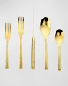 Ricci Silversmith Birchwood Gold 45-piece Flatware Set In Gold