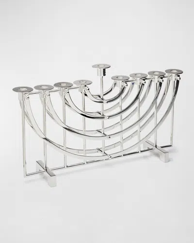 Ricci Silversmith Nickel Hanukkah Menorah In Silver