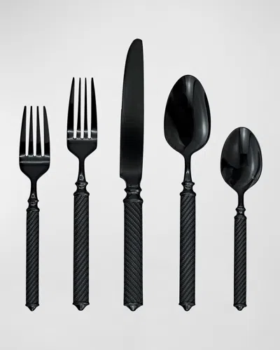 Ricci Silversmith Torsade Black 45-piece Flatware Set